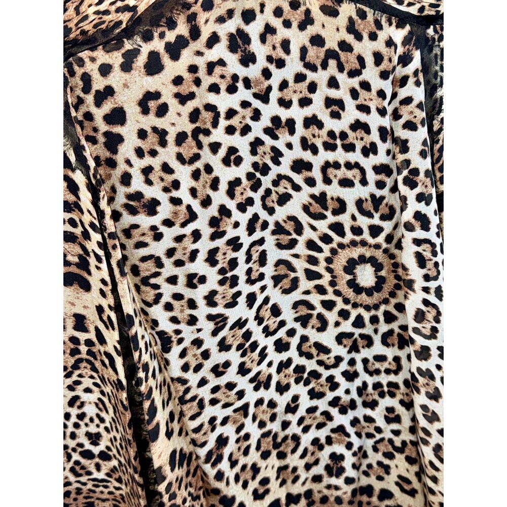 NWT Mandalay Grey Leopard Black Brown Silk Sleeveless Maxi Evening Dress Size 10 - Picture 6 of 16